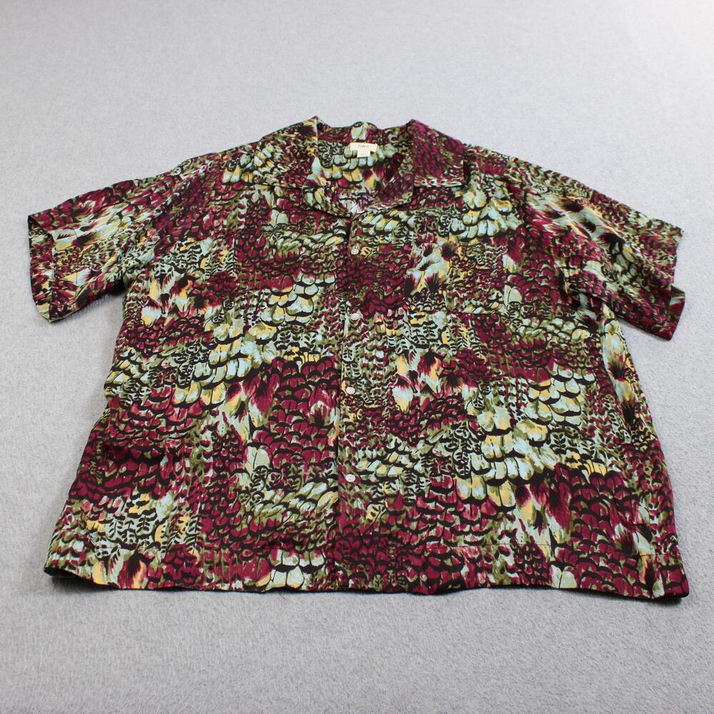 Tiny Anthropologie Shirt Women Large Pink Short Sleeve Button Boho Lightweight